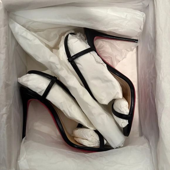 AUTHENTIC Black Rosalie 100mm, Christian Louboutin, Size 37  (Not For Bundle) - Picture 6 of 12